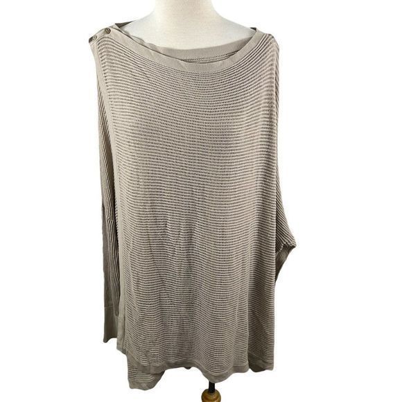 NWOT NORDSTROM Mesh Open Cardigan in Tan Cobblestone (XL/XXL) - Picture 10 of 11